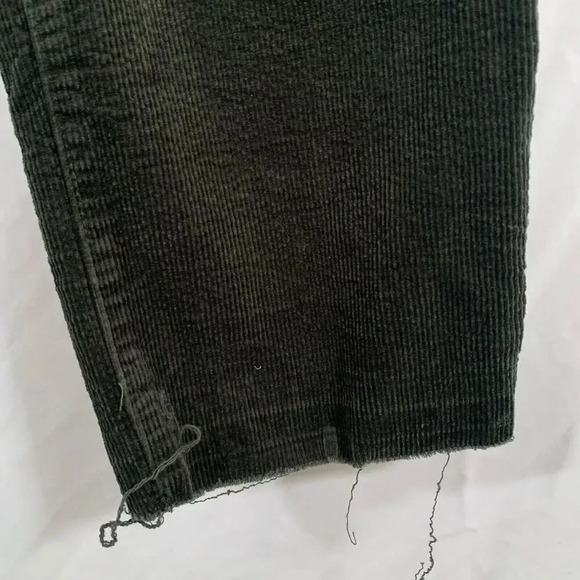 Kut from the Kloth Pants Women 16 Green Corduroy Button Fly Raw Hem Pockets - Picture 4 of 10